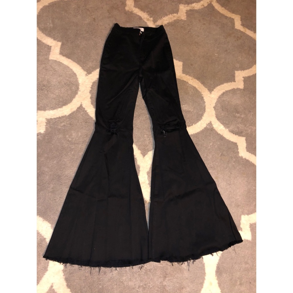 black flare bell bottoms